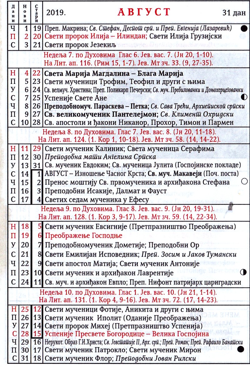 Kalendar uskrs crkveni 2021 Pravoslavni crkveni